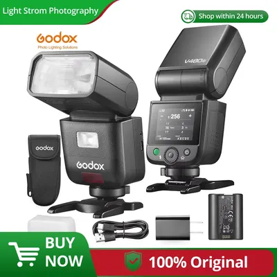 【New】Godox V480 TTL Li-ion Camera Flash, 650 Full-Power Flashes Built in Styling Light for Canon/ Nikon /Sony/FUJIFILM/Olympus