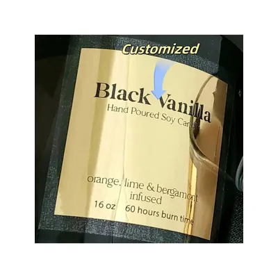 Benutzerdefinierte Goldfolie Kerzenetiketten Luxus Kerzenverpackung Markenaufkleber Echte Folie Logo DIY Quadratische Aufkleber Image