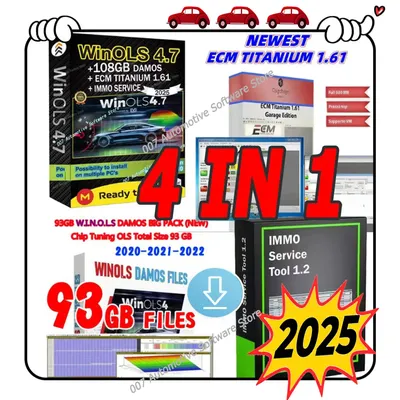 2025 WinOLS 4.7 Auto Repair Software with 93GB Damos Files ECM Titanium 26100 Immobilizer Tool V1.2 And Installation Video Guide