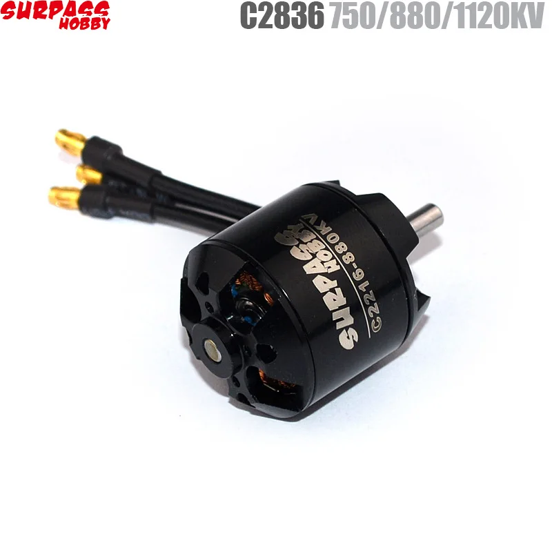 SURPASS HOBBY 2216 C2836 880KV 750KV 1120KV Brushless Motor for RC Airplane Fixed-wing Glider Aircraft Model