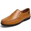 Männer Casual Schuhe Luxus Marke Leder 2025, Herren Loafer Mokassins Atmungsaktive Slip auf Schwarz Driving Schuhe Plus Größe