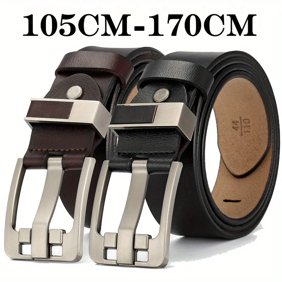 Lungo grande Plus Size 130 140 150 160 170 cm Vintage lega fibbia ad ardiglione cintura da uomo cinturini di lusso in pelle di alta qualità cintura maschile