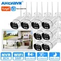 Kit di sicurezza NVR wireless 8CH da 5 MP Monitor LCD da 10,1 pollici Telecamera IP WiFi Smart Life/Tuya Sistema di sorveglianza CCTV audio bidirezionale