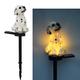 1 pz. Luce solare da esterno in resina a forma di cane maculato, luce da giardino, luce decorativa, luce da giardino ...