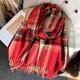 Per donna Sciarpa rettangolare Sciarpe da donna Streetwear Quotidiano Data Cammello Rosso Sciarpa Plaid