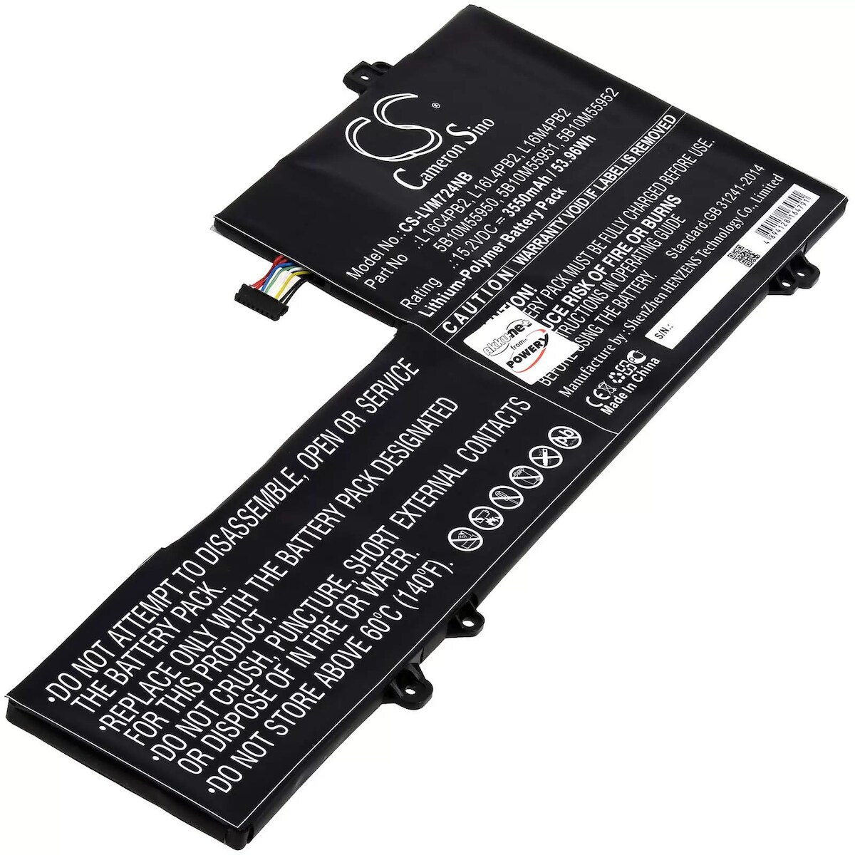AccuCell Akku passend für Laptop Lenovo IdeaPad 720s-14IKB, Xiaoxin Air Pro, V720-14, Typ L16L4PB2 - 15,2V - 3550 mAh