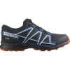 Outdoorschuh SALOMON "SPEEDCROSS WP J", Gr. 39, schwarz navy, dunkelblau, rot orange, Textil, Synthetik, sportlich, Schuhe, wasserdicht
