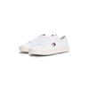 Plateausneaker TOMMY JEANS "TJW LIGHTWEIGHT COURT SNEAKER", Damen, Gr. 41, weiß, Leder, unifarben mit Farbeinsatz, sportlich, Schuhe, Freizeitschuh, Halbschuh, Schnürschuh mit plakativer Logoflag