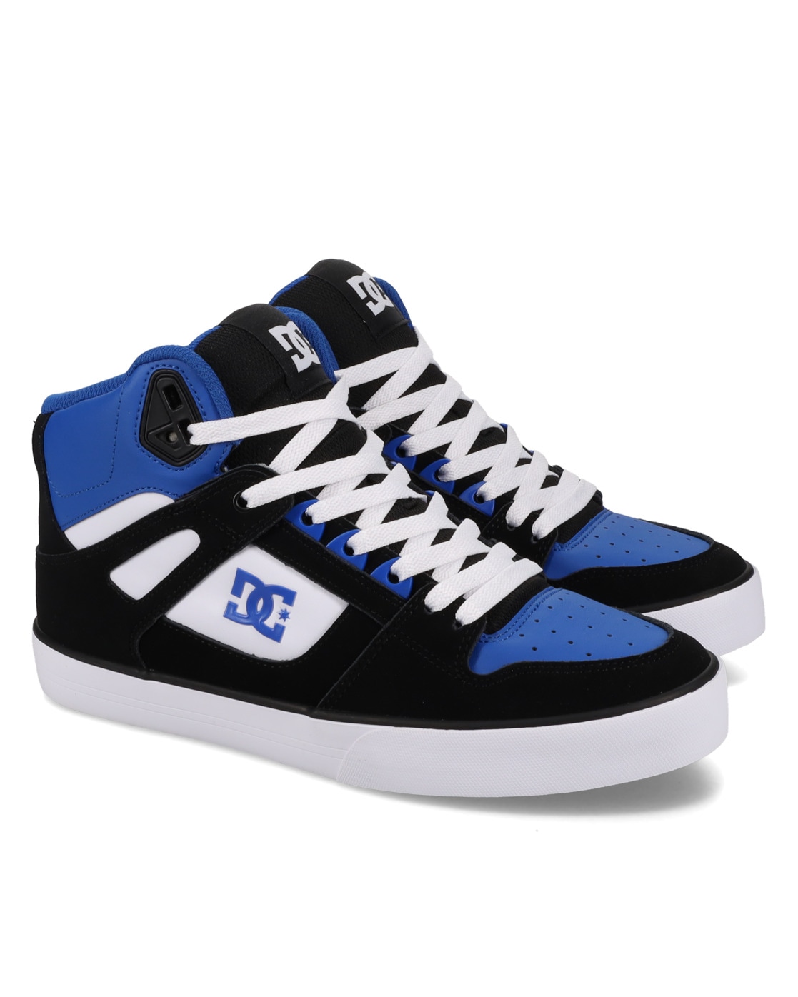 Sneaker DC SHOES "Pure High-Top", Herren, Gr. 7,5(40), schwarz, blau, weiß, Obermaterial: Leder / Futter: Textil / Außensohle: Gummi, Schuhe Sneaker