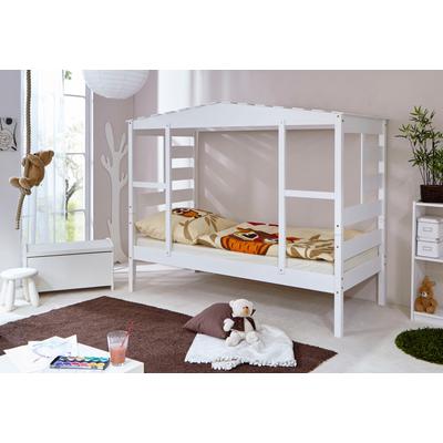 Kinderbett TICAA "Lio", weiß, B:96,6cm, Betten, Hausbett, aus Kiefer Massivholz, inkl. Rollrost Image