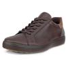 Sneaker ECCO "ECCO Soft 7 M", Herren, Gr. 45, dunkelbraun, camelfarben, Leder, sportlich, Schuhe, Freizeitschuh, Halbschuh, Schnürschuh mit heller Laufsohle