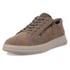 Sneaker ECCO "Move W", Damen, Gr. 38, grau (taupe), Veloursleder, Basic, Schuhe, Freizeitschuh, Schnürschuh, Halbschuh mit seitlichem Reißverschluss