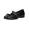 Riemchenballerina PAUL GREEN "Paul Green Ballerinas Glattleder", Damen, Gr. 41, schwarz, Glattleder, casual, Schuhe