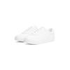 Plateausneaker TOMMY HILFIGER "CASUAL CUPSOLE SNEAKER", Damen, Gr. 41, weiß, Nappaleder, unifarben, sportlich, Schuhe, Freizeitschuh, Halbschuh, Schnürer mit goldfarbenem Logoschriftzug