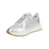 Sneaker GEOX "Geox Sneaker Leder/Textil", Damen, Gr. 40, grau (silber, grau), Leder, Textil, casual, Schuhe