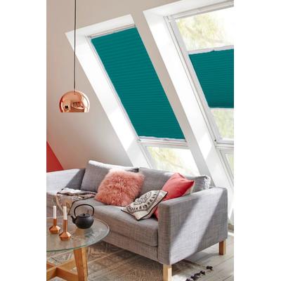 Dachfensterplissee SUNLINES "StartUp Style Honeycomb TL", blau (petrol, weiß), B:49,3cm H:79,5cm, Obermaterial: 100% Polyester, Plissees, mit Führungsschienen Image