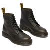 Schnürboots DR. MARTENS "1460 Pascal 8 Eye Boot", Damen, Gr. 43, grün (dunkelgrün), Leder, klassisch, Schuhe, Schnürboots, Freizeitschuh mit Blockabsatz und Anziehlasche