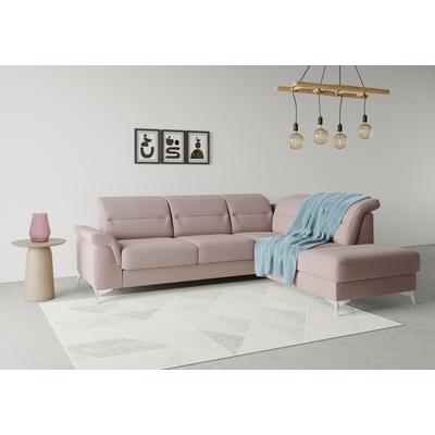 Ecksofa SIT & MORE "Sinatra L-Form", lila (flieder), B:251cm H:85cm T:220cm, 90% Polyester, 10% Polyamid, Sofas, mit Ottomane, optional mit Kopfteilverstellung und Armteilfunktion Image