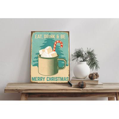 Alu-Dibond-Druck QUEENCE "Drink", braun (farbe bild(er): braun), B:20cm H:30cm T:0,2cm, Alu Dibond, Bilder, Marshmallow, Christmas, Schild Image