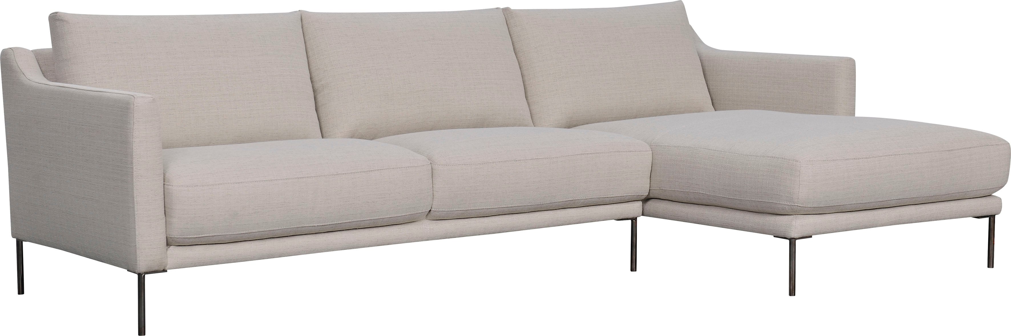 Ecksofa LEONIQUE "Denver", beige, B:269cm T:158cm, Sofas, Ecksofa, Ecksofa, L-Form rechts, Stoff beige, abwaschbar, ca. 269x158x44 cm
