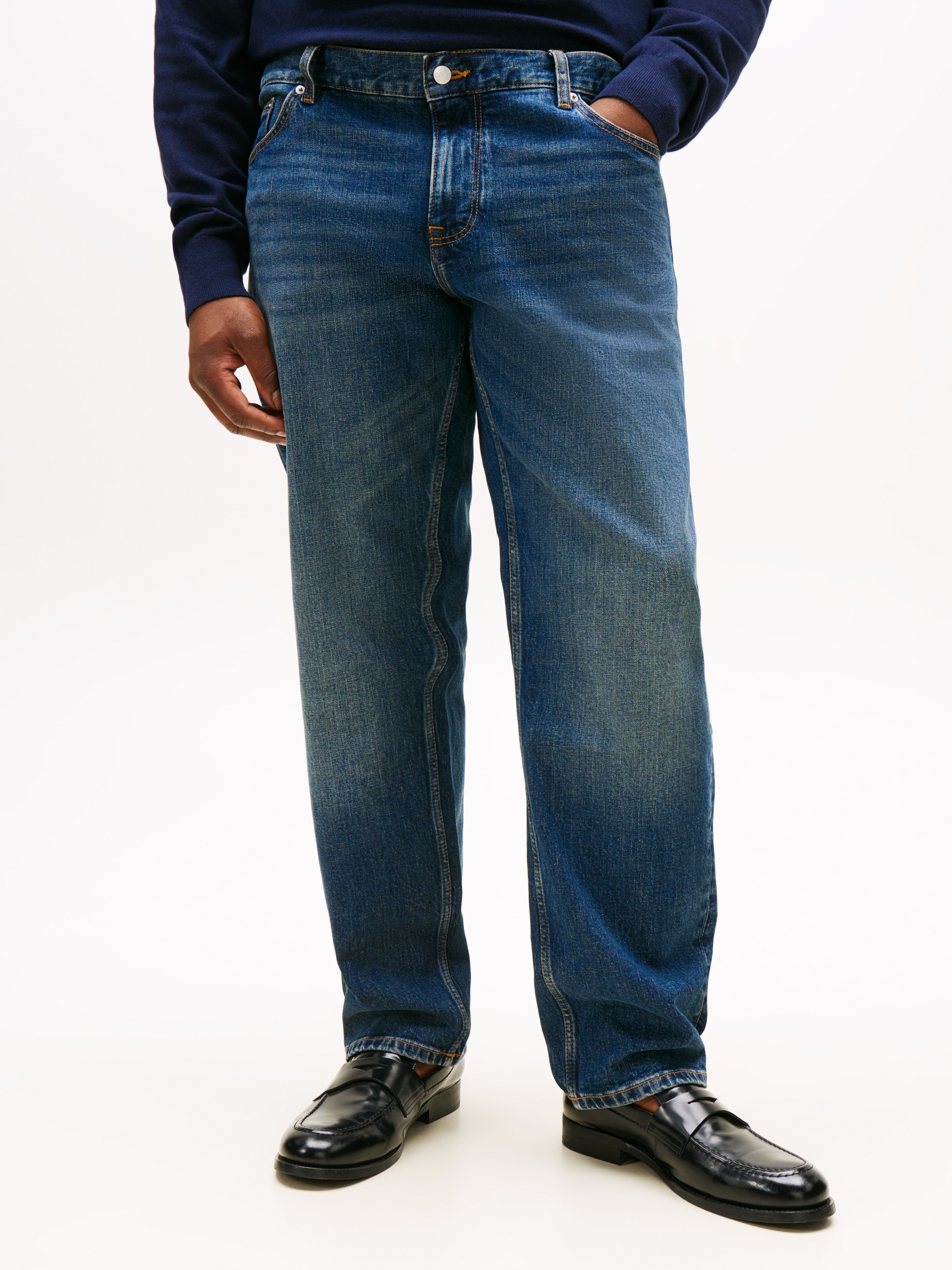 5-Pocket-Jeans "BT-MADISON", Herren, Gr. 42, Länge 34, kells blau, Denim/Jeans, Obermaterial: 99% Baumwolle, 1% Elasthan, TOMMY HILFIGER BIG & TALL, relaxed fit, Jeans 5-Pocket-Jeans, Große Größen, mit leichten Used-Effekten
