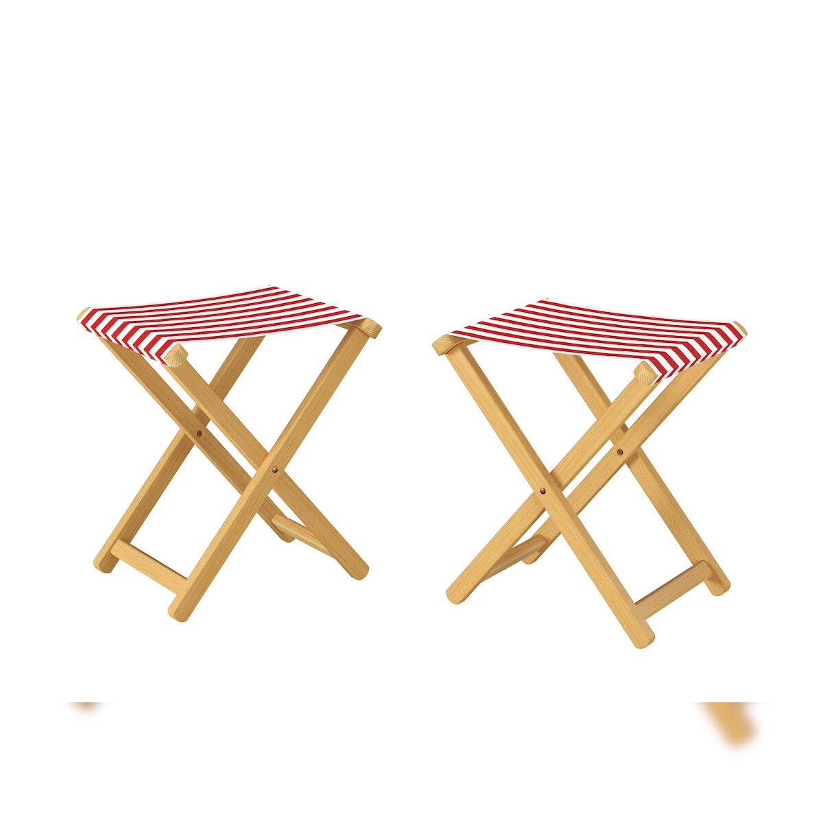 Erst-Holz Klappstuhl Anglerstuhl Gartenstuhl Buche massiv Stoff rot-weiß Set wählbar V-10-216N-14 Image