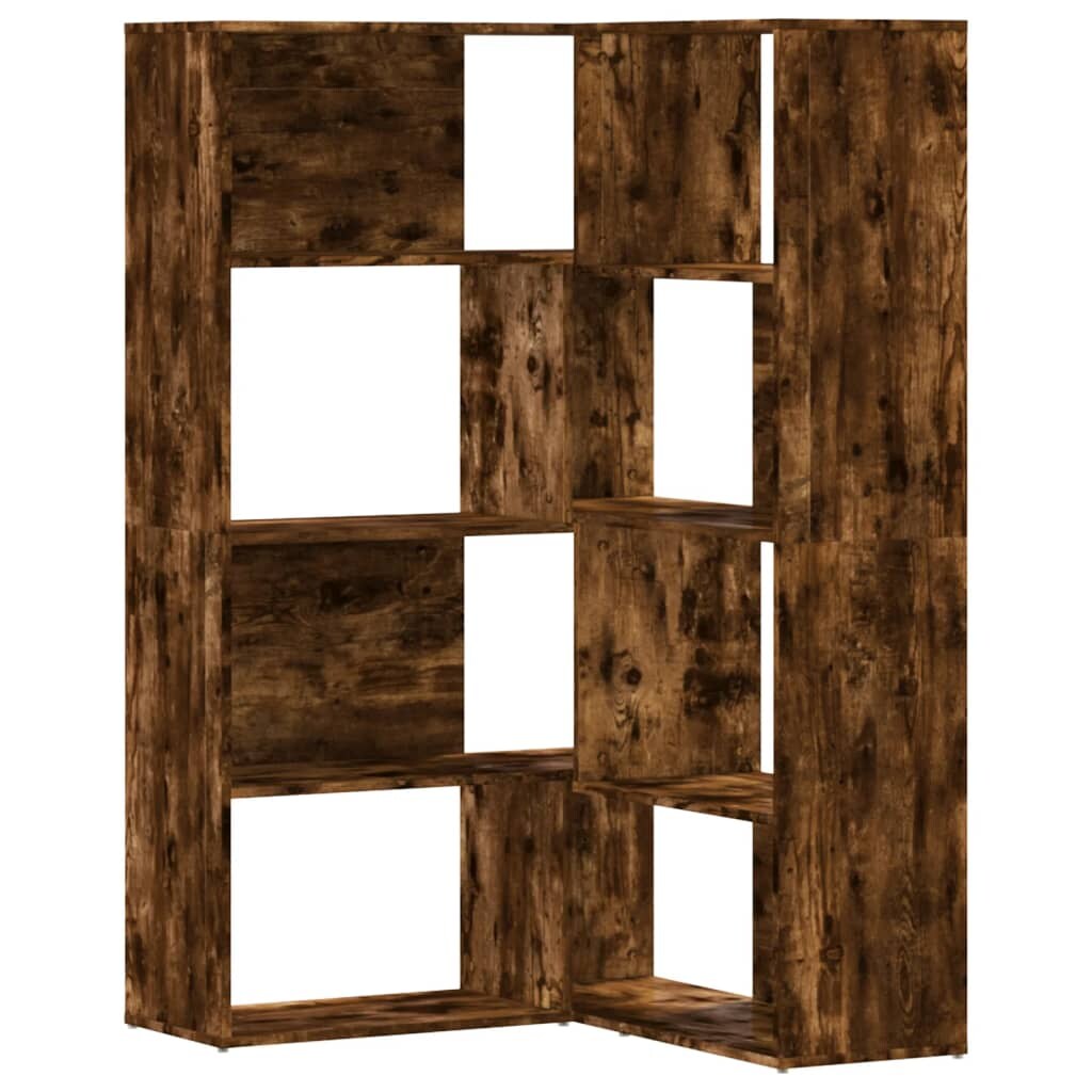 vidaXL Eck-Bücherregal 4 Etagen Räuchereiche 85x85x140cm Holzwerkstoff Image