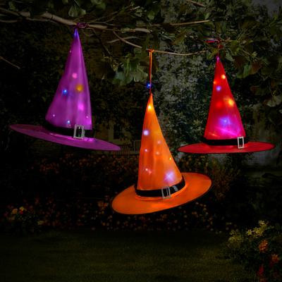 Herbstdeko LED-Hexenhüte, 3er-Set