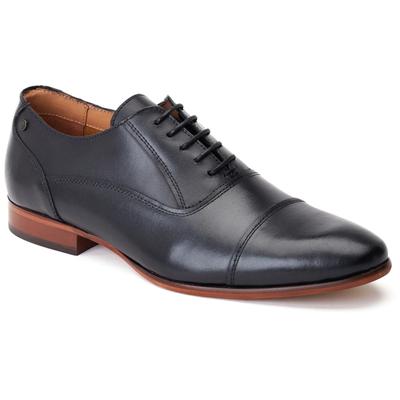 Base London Angelo Leder Herrenschuhe in Schwarz Oxford Stil Image