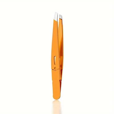 1pc Precision Tweezers for Eyebrows and Facial Hair, Durable Stainless Steel Hair Removal Tweezers for Plucking Beard and Brows, Essential Beauty Tool for Daily Grooming