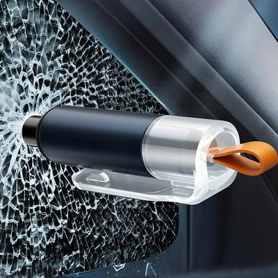 Emergency Life Key Car Safety Hammer Window Breaker Multi-Function Escape Tool with Hidden Punch Seatbelt Cutter Compact Essential Device for Vehicle Emergency Situations
