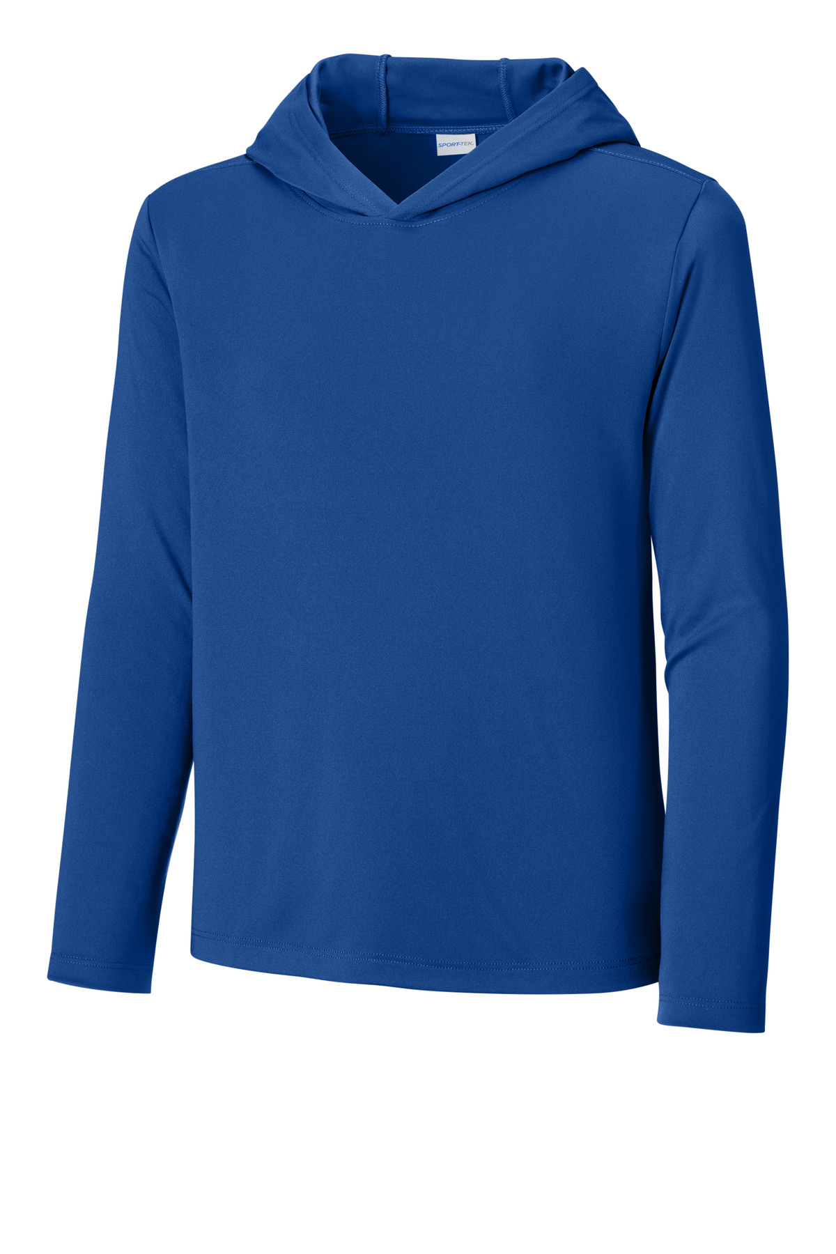 Sport-Tek YST420LSH Youth Posi-UV Pro Long Sleeve Hoodie in True Royal Blue size Medium | Polyester