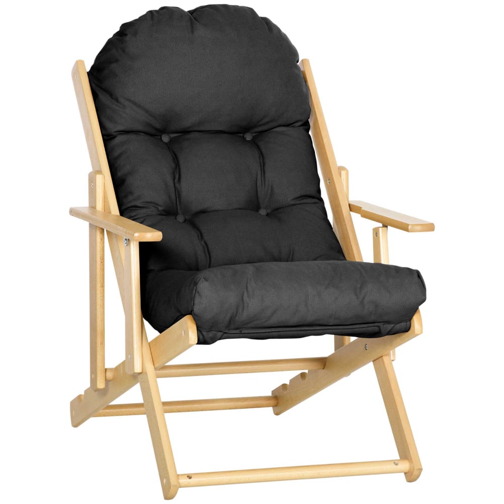 Chaise de Salon Pliable et inclinable en Bois noir
