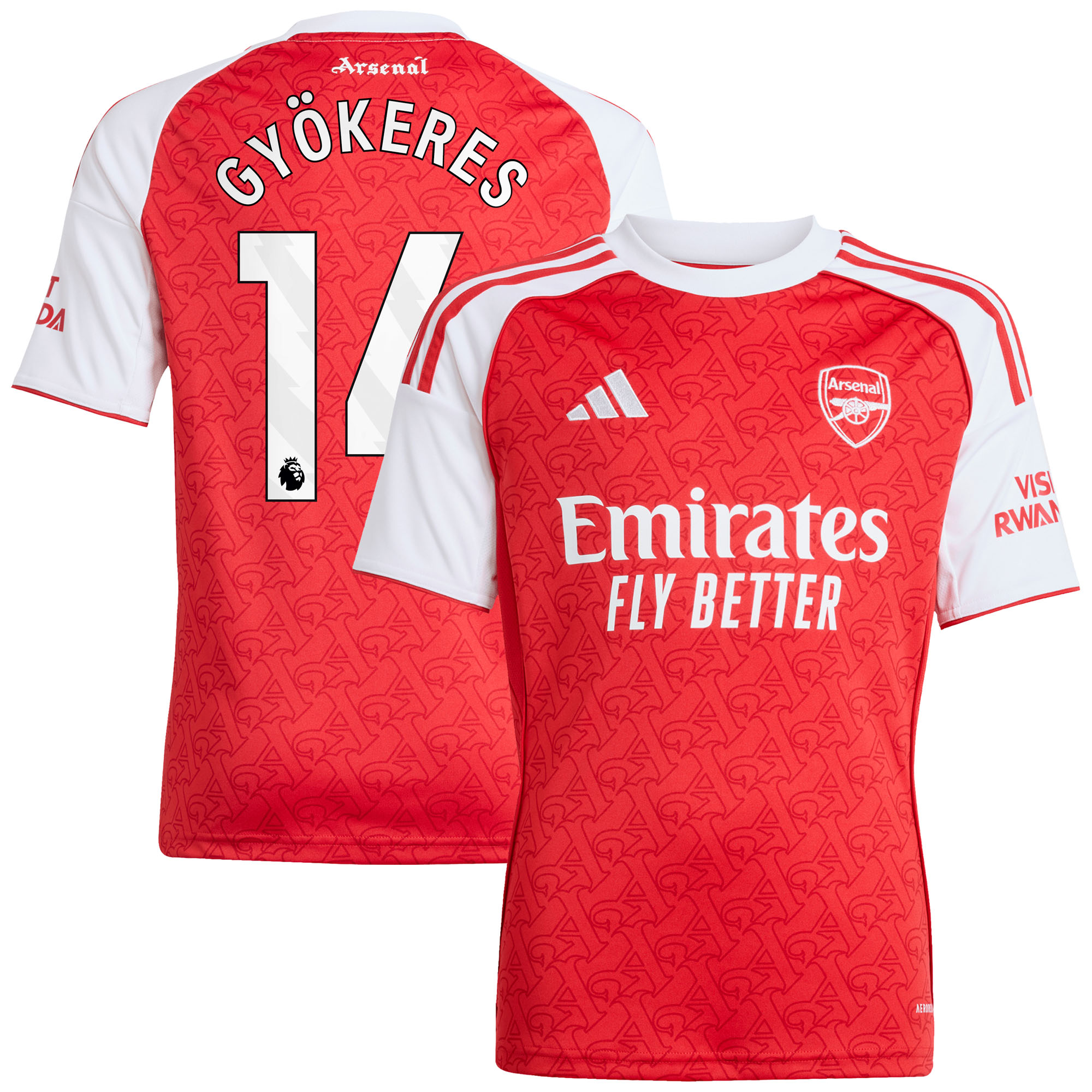 Maillot Domicile Arsenal adidas 2025-26 - Enfant avec flocage Gyökeres 14 - unisexe Taille: 11-12 Years