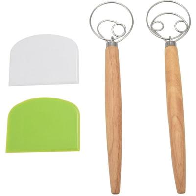 Tlily - DäNischer Teig Schneebesen Hand Mixer, 2 StüCk Rostfreier Stahl Mischer mit Schabern für Image