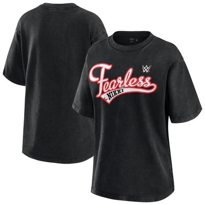 Women's WEAR by Erin Andrews – Schwarzes, übergroßes Boyfriend-T-Shirt „Nikki Bella Fearless“ Image