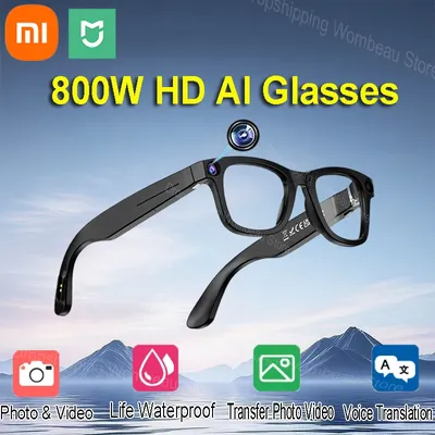 Xiaomi MIJIA 800 W Pixel Smart Glasses mit Ai-Kamera für hochauflösende Fotografie, Videoaufzeichnung, Sprachanrufe und Übersetzung Image