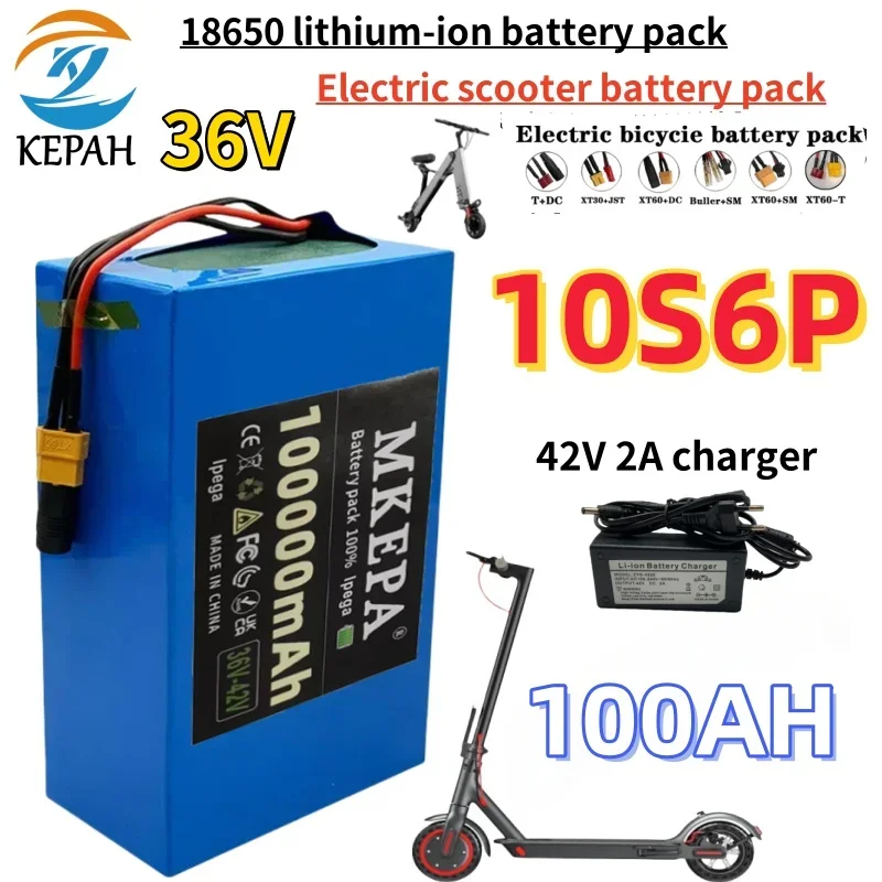 36V 100ah 10s6p Lithium-Ionen-Akku 36V 100000mAh 1000W elektrischer Akku integriertes BMS Image