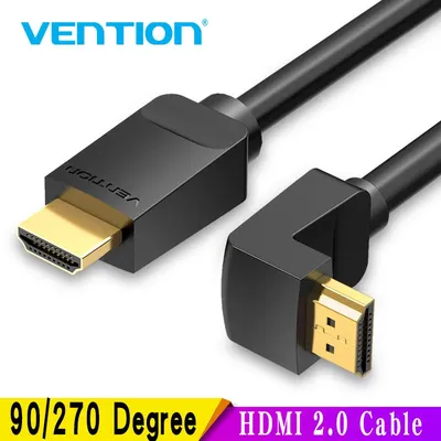Vention HDMI-Kabel 4K HDMI 2.0-Kabel HDMI 90/270 Grad Winkeladapter für Apple TV PS4 Splitter Video Audio 90 Grad HDMI-Kabel Image