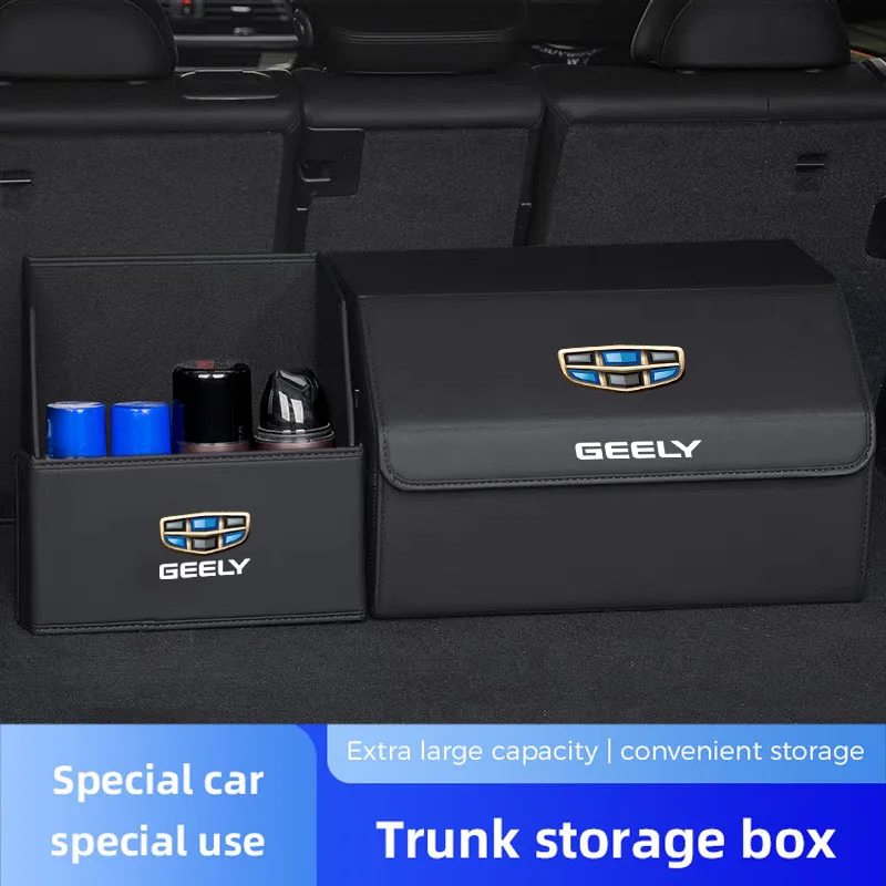 Auto Stamm Lagerung Box Große Kapazität Kleinigkeiten Organizer Tasche Für Geely Atlas Coolray Emgrand X7 GT Tugella Vorwort Jingang Boyue Image