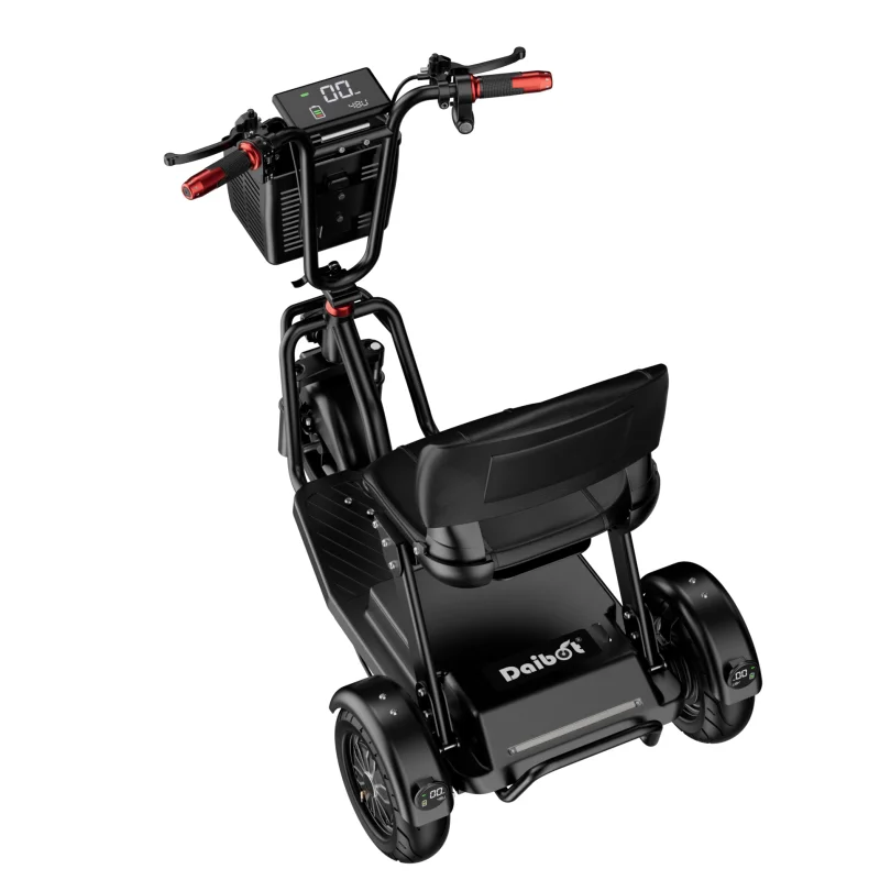 Dreirädriger Elektroroller mit Sitz, Faltbarer Mobilitätsroller, Kleiner 500W Elektro-Dreiradroller für Reisen mit Zugstange Image