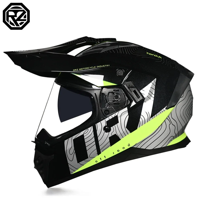 Offroad-Motorradhelm mit Sonnenschutz, Motocross-Motocross-Helm, Racing Moto DOT Image