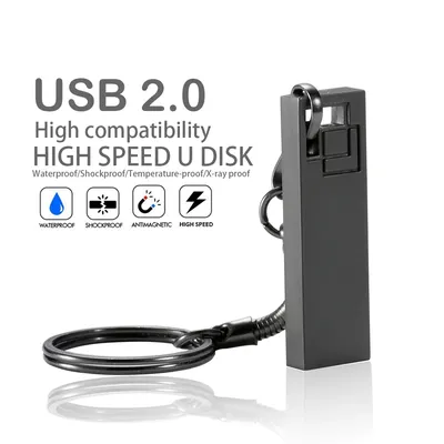 Neue Metall High-speed USB-Flash-Laufwerk Pendrive 4GB 8GB 16GB 32GB 64GB Memory Stick U Disk Geschenke Schlüssel Kette Echte Kapazität Image