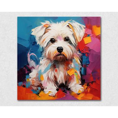 La Casa »Hundewelpe II« Ölbild 60x60 cm auf Leinwand Image