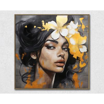 La Casa »Lady mit Blumenschmuck« Ölbild gerahmt 80x80 cm Image