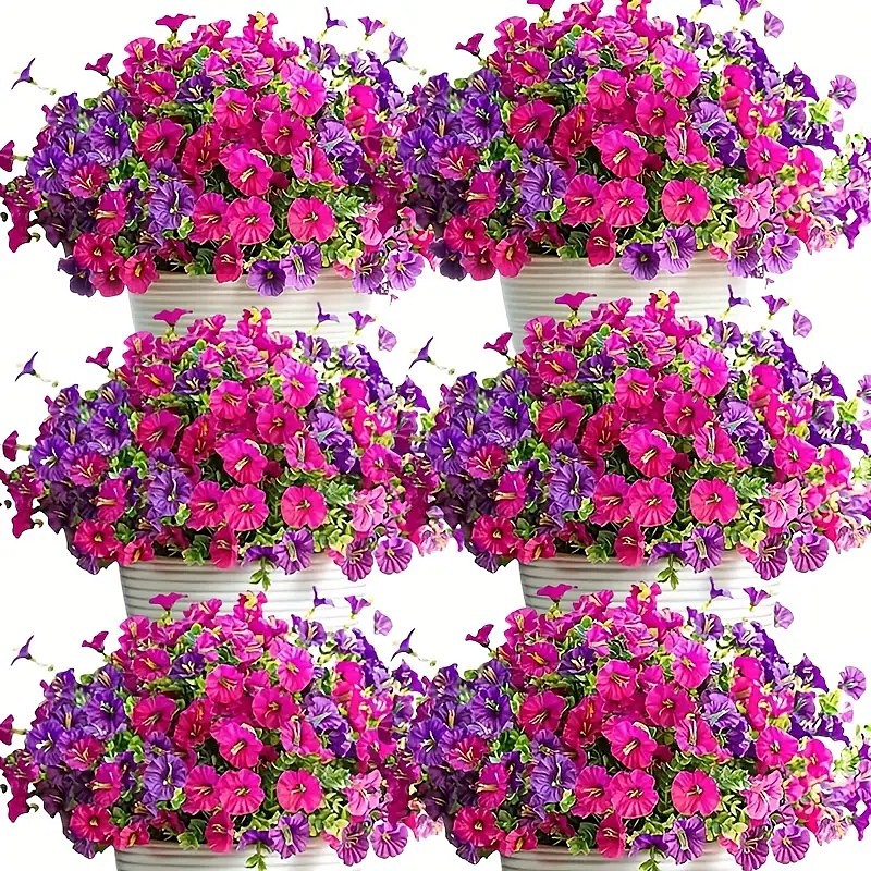 8 Bundles Artificial Flowers Morning Glory UV Resistant And Non Fading Artificial Flower Arrangement Colorful Artificial Flowers Suitable For Indoor And Outdoor Decoration Perfect For Home Gardens