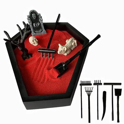 Tray Garden with Sand Spooky Goth Decor for Tables Desk Home Red Creepy Set Home Decor Other Home Decor