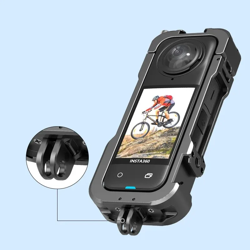 For Insta360 X4 Accessories Aluminum Alloy Expansion Bracket with Metal Frame Metal Rabbit Cage Protective Frame Accessories