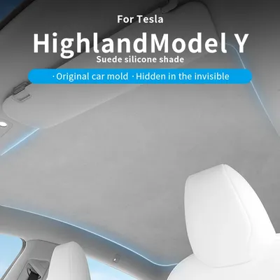 For Tesla 2021-2025Model Y Thickened silicone Suede Sunroof Sunshade Sunscreen Heat Insulation Sunshade For Car Roof