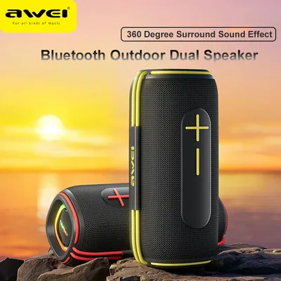 Awei KA5 2400mah Bluetooth Speaker 3D Stereo Bass Bluetooth Sound Box Portable IPX5 Waterproof TWS Boom Box Long Battery Life